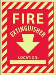 NMC - Fire Extinguisher Location: ____, Plastic Fire Sign - 9" Wide x 12" High, Glow-in-the-Dark - Americas Industrial Supply