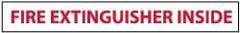 NMC - Fire Extinguisher Inside, Pressure Sensitive Vinyl Fire Sign - 16" Wide x 2" High, Glow-in-the-Dark - Americas Industrial Supply