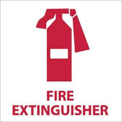 NMC - Fire Extinguisher, Plastic Fire Sign - 7" Wide x 7" High, Glow-in-the-Dark - Americas Industrial Supply