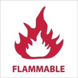 NMC - "FLAMMABLE", 7" Long x 7" Wide, Pressure-Sensitive Vinyl Safety Sign - Square, 0.004" Thick, Use for Hazardous Materials - Americas Industrial Supply
