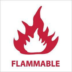 NMC - "FLAMMABLE", 7" Long x 7" Wide, Rigid Plastic Safety Sign - Square, 0.05" Thick, Use for Hazardous Materials - Americas Industrial Supply