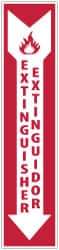 NMC - Extinguisher, Plastic Fire Sign - 4" Wide x 18" High, English/Spanish, Glow-in-the-Dark - Americas Industrial Supply