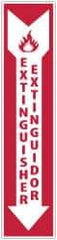 NMC - Extinguisher, Plastic Fire Sign - 4" Wide x 18" High, English/Spanish, Glow-in-the-Dark - Americas Industrial Supply