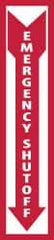 NMC - "Emergency Shut-Off", 18" Long x 4" Wide, Rigid Plastic Safety Sign - Rectangle, 0.05" Thick, Use for Accident Prevention - Americas Industrial Supply