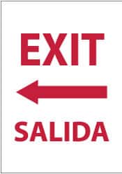 NMC - Exit, Plastic Exit Sign - 14" Wide x 20" High, English/Spanish - Americas Industrial Supply