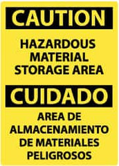 NMC - "Caution - Hazardous Material Storage Area", 14" Long x 10" Wide, Rigid Plastic Safety Sign - Rectangle, 0.05" Thick, Use for Hazardous Materials - Americas Industrial Supply