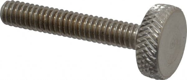 1/4-20 Knurled Shoulderless Grade 18-8 Stainless Steel Thumb Screw 1-23/32″ OAL, 11/16″ Head Diam x 7/32″ Head Height