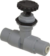 Specialty Mfr - 1/4" Pipe, Inline Needle Valve - EPDM Seal, Push To Connect x Push To Connect Ends, PVC Valve, 125 Max psi - Americas Industrial Supply