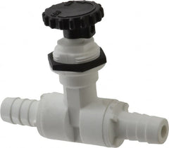 Specialty Mfr - 1/2" Pipe, Inline Needle Valve - PTFE Seal, Barbed x Barbed Ends, Polypropylene Valve, 125 Max psi - Americas Industrial Supply