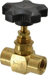 Specialty Mfr - 1/4" Pipe, Inline Needle Valve - FNPT x FNPT Ends, Brass Valve, 500 Max psi - Americas Industrial Supply