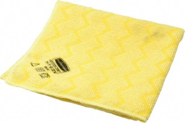 Rubbermaid - Dry Microfiber Wipes - 16" x 16" Sheet Size, Yellow - Americas Industrial Supply