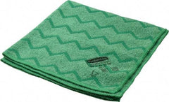 Rubbermaid - Dry Microfiber Wipes - 16" x 16" Sheet Size, Green - Americas Industrial Supply
