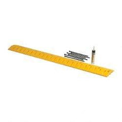 Eagle - 72" Long x 10" Wide x 2" High, Speed Bump with Cable Protector - Yellow, High Density Polyethylene - Americas Industrial Supply