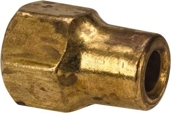 Parker - 1/4" Tube OD, 45° Brass Flared Tube Long Nut - 7/16-20 UNF, Flare Ends - Americas Industrial Supply