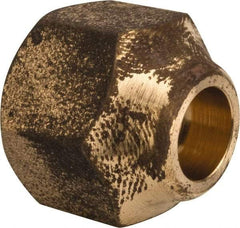Parker - 5/16" Tube OD, 45° Brass Flared Tube Short Nut - 1/2-20 UNF, Flare Ends - Americas Industrial Supply