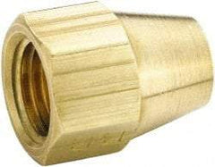 Parker - 7/8" Tube OD, 45° Brass Flared Tube Short Nut - 1-1/4-12 UNF, Flare Ends - Americas Industrial Supply