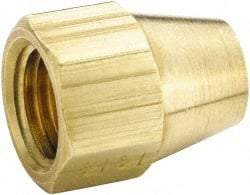Parker - 5/8" Tube OD, 45° Brass Flared Tube Shorter Nut - 7/8-14 UNF, Flare Ends - Americas Industrial Supply