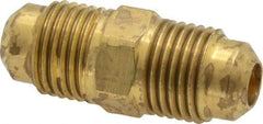 Parker - 5/16" Tube OD, 45° Brass Flared Tube Union - 1/2-20 UNF, Flare x Flare Ends - Americas Industrial Supply