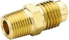 Parker - 7/8" Tube OD, 45° Brass Flared Tube Male Connector - 3/4-14 NPTF, Flare x MNPTF Ends - Americas Industrial Supply