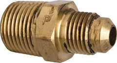 Parker - 5/16" Tube OD, 45° Brass Flared Tube Male Connector - 3/8-18 NPTF, Flare x MNPTF Ends - Americas Industrial Supply