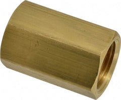 Parker - 5/8" Tube OD, 45° Brass Flared Tube Union Female To Female - 7/8-14 UNF, Flare x Flare Ends - Americas Industrial Supply