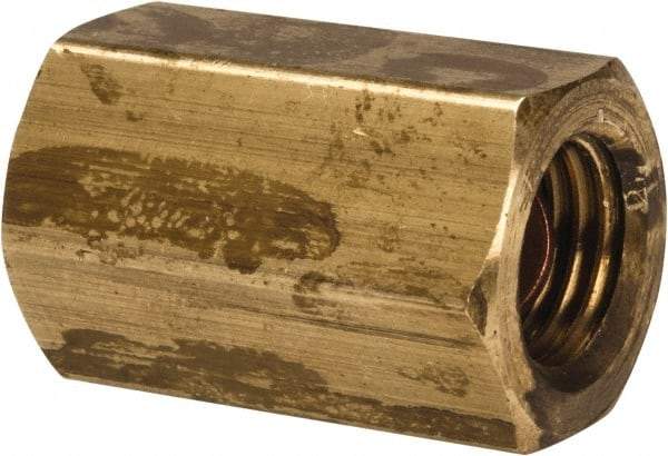 Parker - 1/4" Tube OD, 45° Brass Flared Tube Union Female To Female - 7/16-20 UNF, Flare x Flare Ends - Americas Industrial Supply