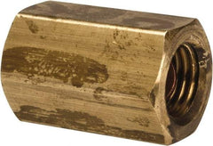 Parker - 1/4" Tube OD, 45° Brass Flared Tube Union Female To Female - 7/16-20 UNF, Flare x Flare Ends - Americas Industrial Supply