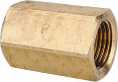 Parker - 3/8" Tube OD, 45° Brass Flared Tube Union Female To Female - 5/8-18 UNF, Flare x Flare Ends - Americas Industrial Supply