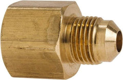 Parker - 3/8 x 1/2" Tube OD, 45° Brass Flared Tube Male Flare To Female Flare - 3/4-16 UNF, Flare x Flare Ends - Americas Industrial Supply