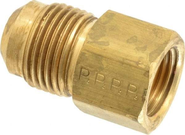 Parker - 1/2 x 3/8" Tube OD, 45° Brass Flared Tube Male Flare To Female Flare - 5/8-18 UNF, Flare x Flare Ends - Americas Industrial Supply