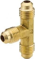 Parker - 1/2 x 1/2 x 3/8" Tube OD, 45° Brass Flared Tube Union Tee - Flare x Flare x Flare Ends - Americas Industrial Supply