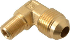 Parker - 3/8" Tube OD, 45° Brass Flared Tube Male Elbow - 1/8-27 NPTF, Flare x MNPTF Ends - Americas Industrial Supply