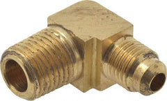 Parker - 1/4" Tube OD, 45° Brass Flared Tube Extended Male Elbow - 1/4-18 NPTF, Flare x MNPTF Ends - Americas Industrial Supply