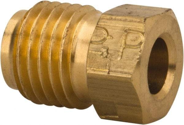 Parker - 3/16" Tube OD, Brass Flared Tube Inverted Piloted Nut - 3/8-24 UNF, Flare Ends - Americas Industrial Supply