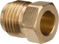 Parker - 5/16" Tube OD, Brass Flared Tube Inverted Piloted Nut - 1/2-20 UNF, Flare Ends - Americas Industrial Supply