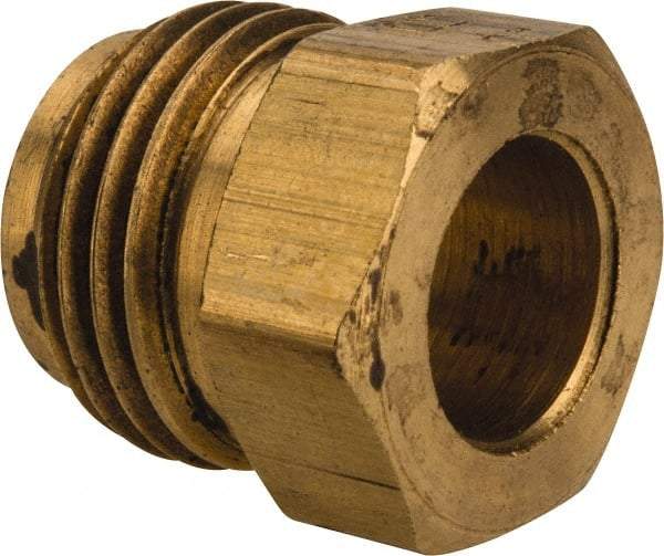 Parker - 3/8" Tube OD, Brass Flared Tube Inverted Piloted Nut - 5/8-18 UNF, Flare Ends - Americas Industrial Supply