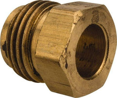 Parker - 3/8" Tube OD, Brass Flared Tube Inverted Piloted Nut - 5/8-18 UNF, Flare Ends - Americas Industrial Supply