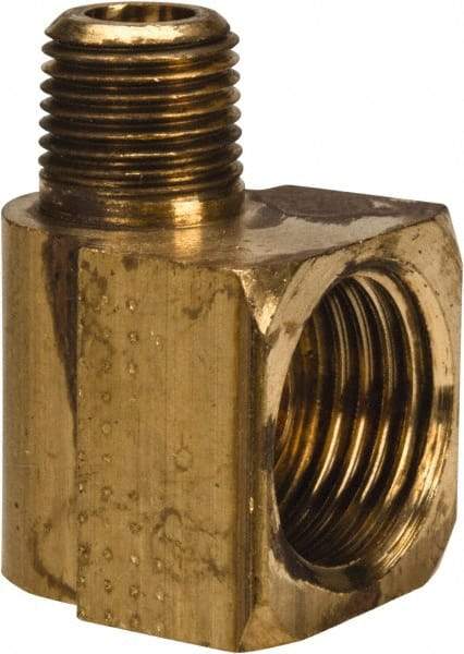 Parker - 3/8" Tube OD, Brass Flared Tube Inverted Male Elbow - 1/8-27 NPTF, Flare x MNPTF Ends - Americas Industrial Supply
