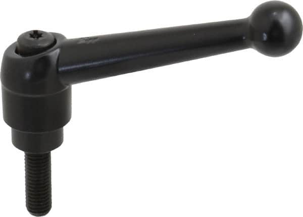 KIPP - M10 x 1.5, 25mm Hub Diam, Zinc Die Cast (Steel Components) Metric Threaded Stud Adjustable Clamping Lever - 30mm Stud Length, 108mm OAL, 67mm High - Americas Industrial Supply