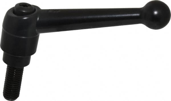 KIPP - M12 x 1.75, 25mm Hub Diam, Zinc Die Cast (Steel Components) Metric Threaded Stud Adjustable Clamping Lever - 30mm Stud Length, 108mm OAL, 67mm High - Americas Industrial Supply