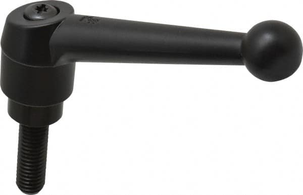 KIPP - 1/2-13, 1.18" Hub Diam, Zinc Die Cast (Steel Components) Threaded Stud Adjustable Clamping Lever - 1.57" Stud Length, 4.96" OAL, 3.11" High - Americas Industrial Supply