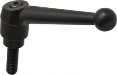 KIPP - 1/2-13, 1.18" Hub Diam, Zinc Die Cast (Steel Components) Threaded Stud Adjustable Clamping Lever - 1.57" Stud Length, 4.96" OAL, 3.11" High - Americas Industrial Supply