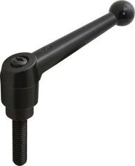 KIPP - 1/2-13, 1.18" Hub Diam, Zinc Die Cast (Steel Components) Threaded Stud Adjustable Clamping Lever - 1.97" Stud Length, 4.96" OAL, 3.11" High - Americas Industrial Supply