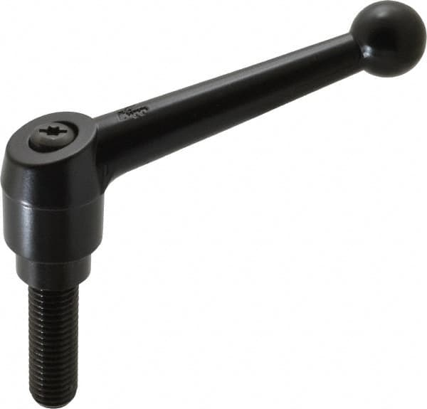 KIPP - 5/8-11, 1.18" Hub Diam, Zinc Die Cast (Steel Components) Threaded Stud Adjustable Clamping Lever - 1.97" Stud Length, 4.96" OAL, 3.11" High - Americas Industrial Supply