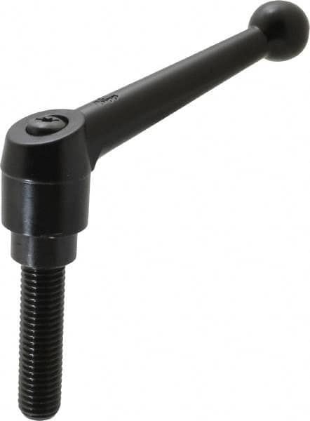 KIPP - 5/8-11, 1.18" Hub Diam, Zinc Die Cast (Steel Components) Threaded Stud Adjustable Clamping Lever - 2.36" Stud Length, 4.96" OAL, 3.11" High - Americas Industrial Supply