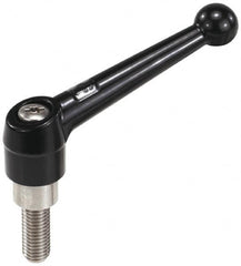 KIPP - M16 x 2.0, 30mm Hub Diam, Zinc Die Cast (Stainless Steel Components) Metric Threaded Stud Adjustable Clamping Lever - 60mm Stud Length, 126mm OAL, 79mm High - Americas Industrial Supply