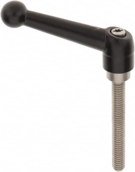 KIPP - 5/16-18, 0.71" Hub Diam, Zinc Die Cast (Stainless Steel Components) Threaded Stud Adjustable Clamping Lever - 2.36" Stud Length, 2.87" OAL, 1.79" High - Americas Industrial Supply