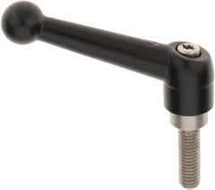 KIPP - M8 x 1.25, 18mm Hub Diam, Zinc Die Cast (Stainless Steel Components) Metric Threaded Stud Adjustable Clamping Lever - 25mm Stud Length, 73mm OAL, 45.5mm High - Americas Industrial Supply