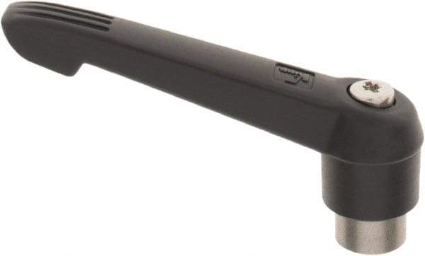 KIPP - 5/16-18, 0.85" Hub Diam, Glass Fiber (Stainless Steel Components) Tapped Adjustable Clamping Lever - 3.6" OAL, 2.11" High, 0.55" Hole Depth - Americas Industrial Supply