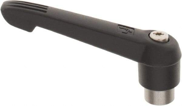 KIPP - 3/8-16, 0.85" Hub Diam, Glass Fiber (Stainless Steel Components) Tapped Adjustable Clamping Lever - 3.6" OAL, 2.11" High, 0.55" Hole Depth - Americas Industrial Supply